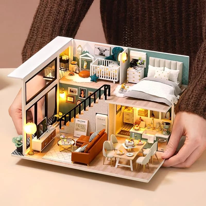Flever DIY Dollhouse Miniature Kit Creative Room with Loft Apartment Scene, 24cm (9.6in) | For Ages 14+ thumbnail 6