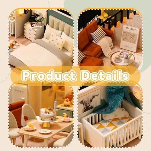 Flever DIY Dollhouse Miniature Kit Creative Room with Loft Apartment Scene, 24cm (9.6in) | For Ages 14+ thumbnail 7