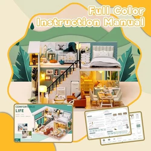 Flever DIY Dollhouse Miniature Kit Creative Room with Loft Apartment Scene, 24cm (9.6in) | For Ages 14+ thumbnail 8