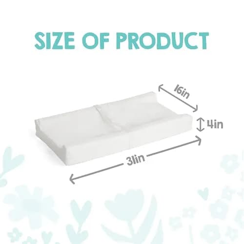 Regalo Baby Basics Contoured Changing Pad with Non-Slip Grip & Safety Strap, White | 80cm x 40cm x 10cm (31" x 16" x 4") thumbnail 4