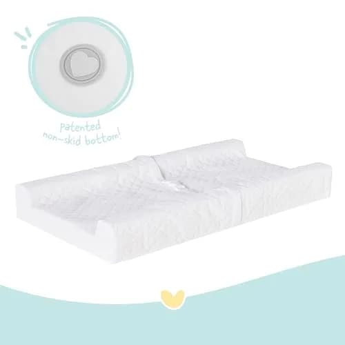Regalo Baby Basics Contoured Changing Pad with Non-Slip Grip & Safety Strap, White | 80cm x 40cm x 10cm (31" x 16" x 4") thumbnail 3