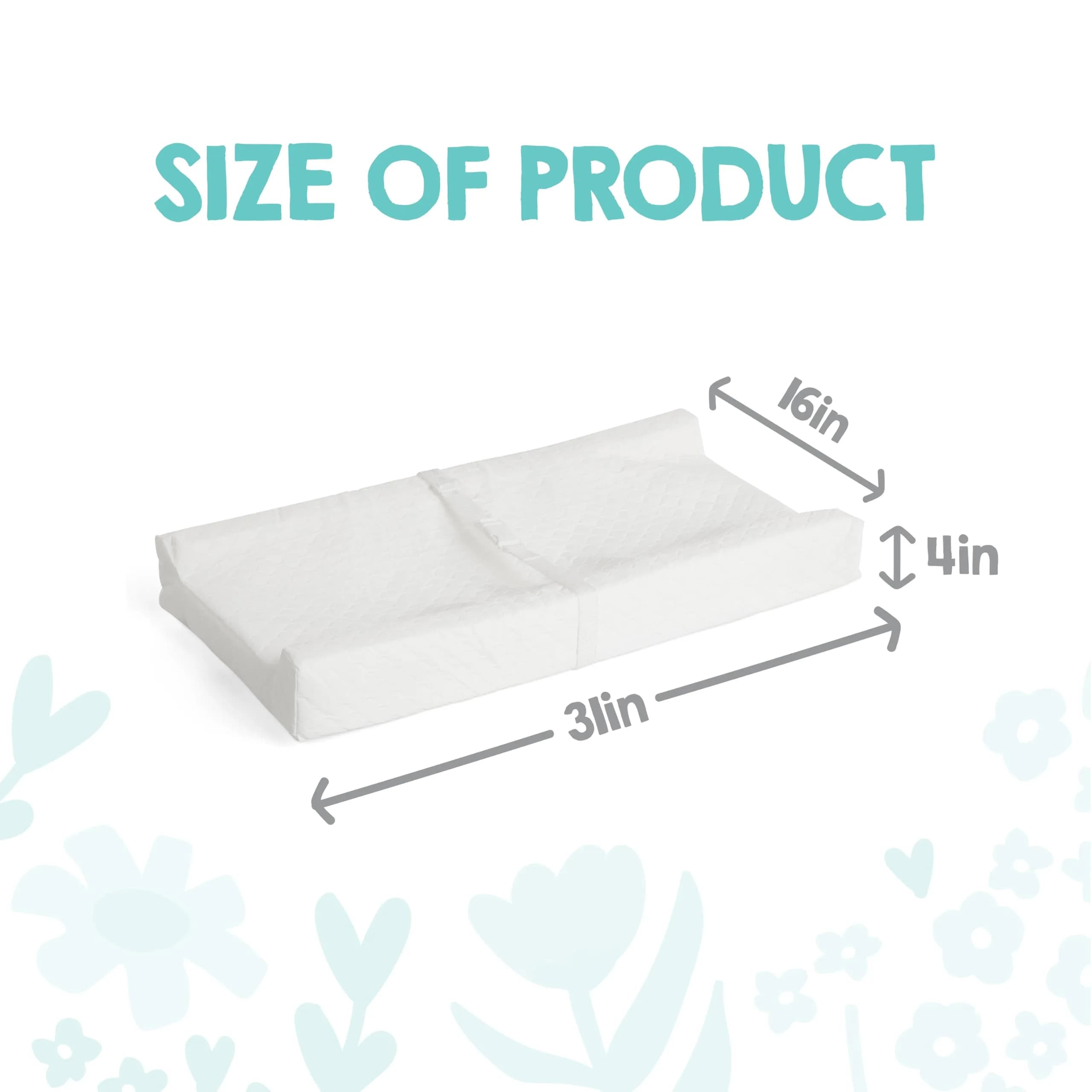 Regalo Baby Basics Contoured Changing Pad with Non-Slip Grip & Safety Strap, White | 80cm x 40cm x 10cm (31" x 16" x 4") - view 4