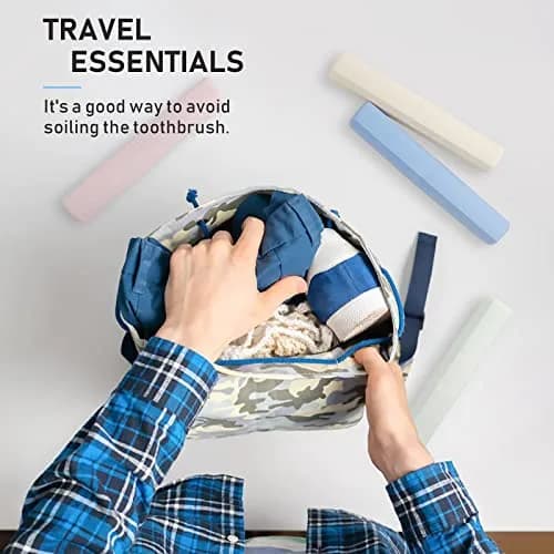 Mulbozy 4 Packs Portable Travel Toothbrush Case | Breathable Plastic Holder for Home, Travel, Camping, School thumbnail 5