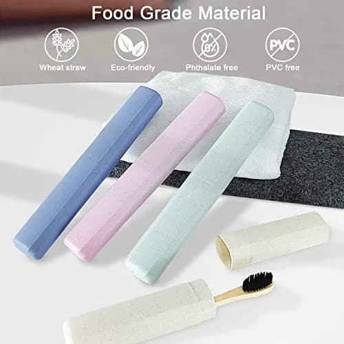 Mulbozy 4 Packs Portable Travel Toothbrush Case | Breathable Plastic Holder for Home, Travel, Camping, School thumbnail 2