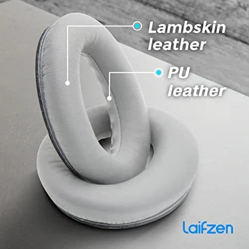 Laifzen Black Lambskin Leather Earpads for Bose QC45 SE QC35 II QC25 QC15 AE2 SoundLink SoundTrue Headphones (1 Pair, 10.16 cm x 7.62 cm x 2.54 cm) thumbnail 3