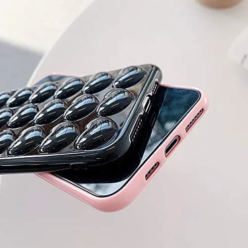 Guppy Compatible with iPhone 12 6.1 inch Pink | Cute 3D Heart Case with Silicone Rubber Slim Bumper thumbnail 5
