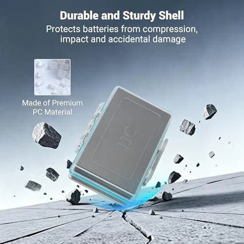 JJC AA Battery Case Holder, Storage Organizer for 8 Double A/14650 Battery | Compact, Durable & Water-Resistant thumbnail 4