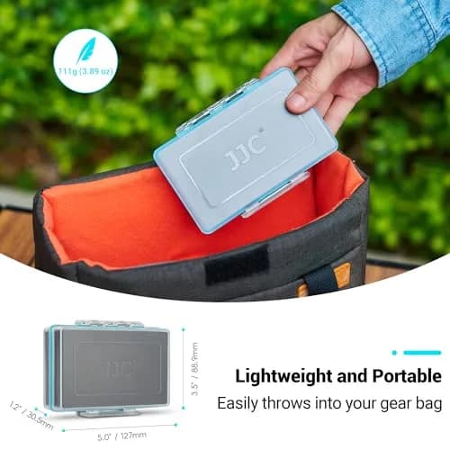 JJC AA Battery Case Holder, Storage Organizer for 8 Double A/14650 Battery | Compact, Durable & Water-Resistant thumbnail 6