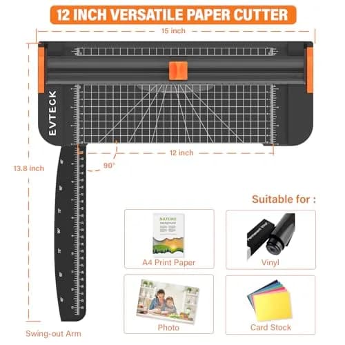 Evteck A4 Paper Cutter Slider Trimmer 36 cm (14.17 Inch) | Professional School Paper Cutter with Security Blade thumbnail 4