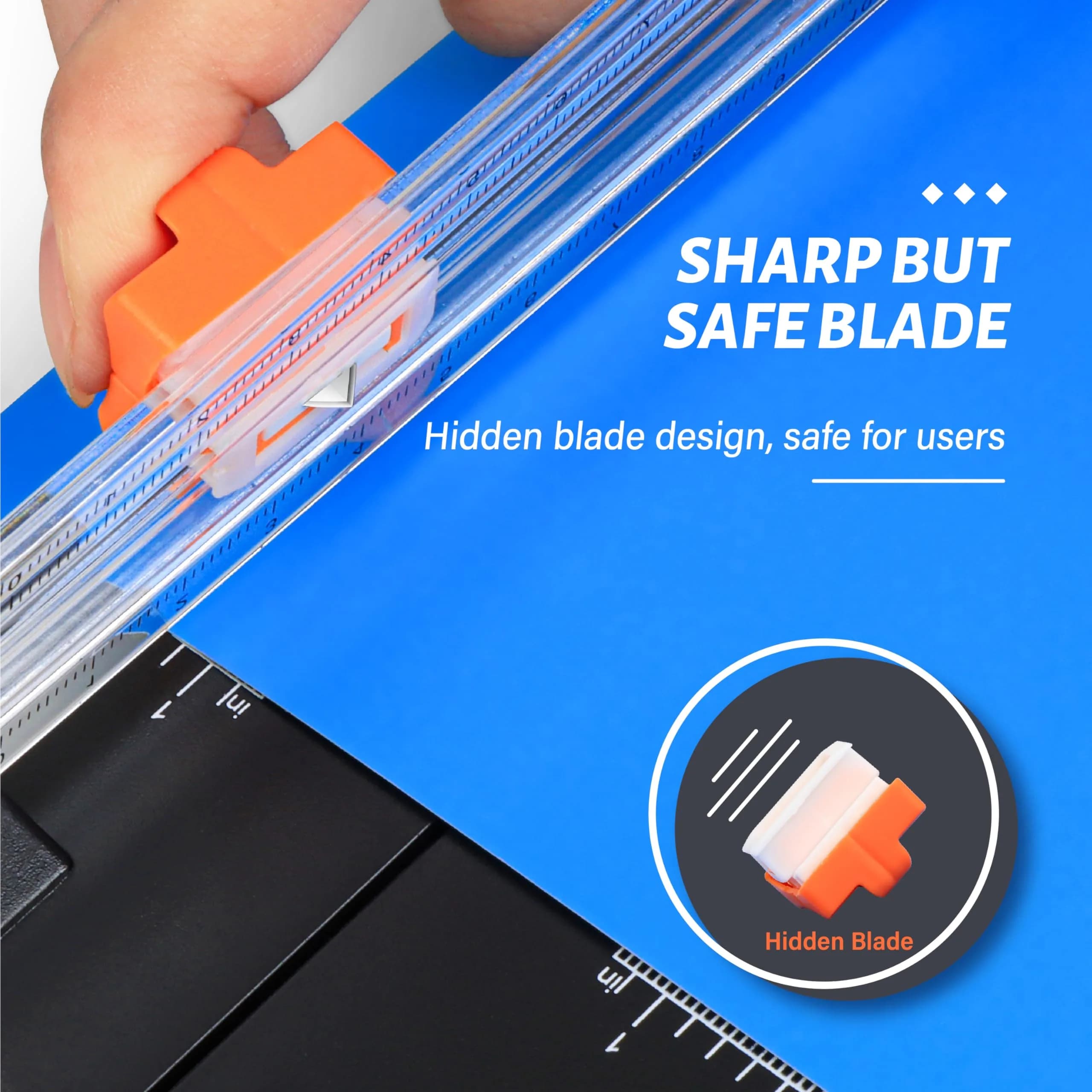 Evteck 12-Inch Slider Paper Cutter with Foldable Ruler, A4/Cardstock/Photo Trimmer - Black - view 3