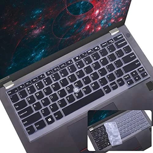 i-Tensodo Keyboard Cover for Lenovo Thinkpad L13 X13 13.3" (Black+Clear) | US Layout Silicone Protector thumbnail 1