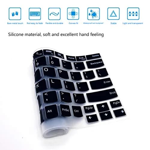i-Tensodo Keyboard Cover for Lenovo Thinkpad L13 X13 13.3" (Black+Clear) | US Layout Silicone Protector thumbnail 7