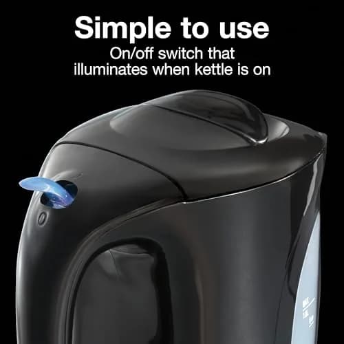 Proctor Silex 1 Liter Electric Tea Kettle Water Boiler & Heater | Fast Boiling 1000W, Detachable Cord, Auto Shutoff, Boil-Dry Protection, Black thumbnail 5