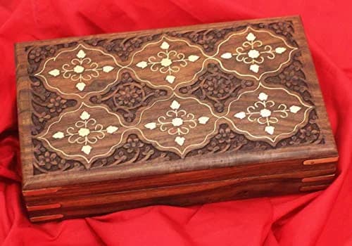 CRAFTCASTLE Handmade Wooden Jewellery Box with Velvet Lining | Elegant Jewel Organizer & Décor Gift 25cm (9.8in) thumbnail 6