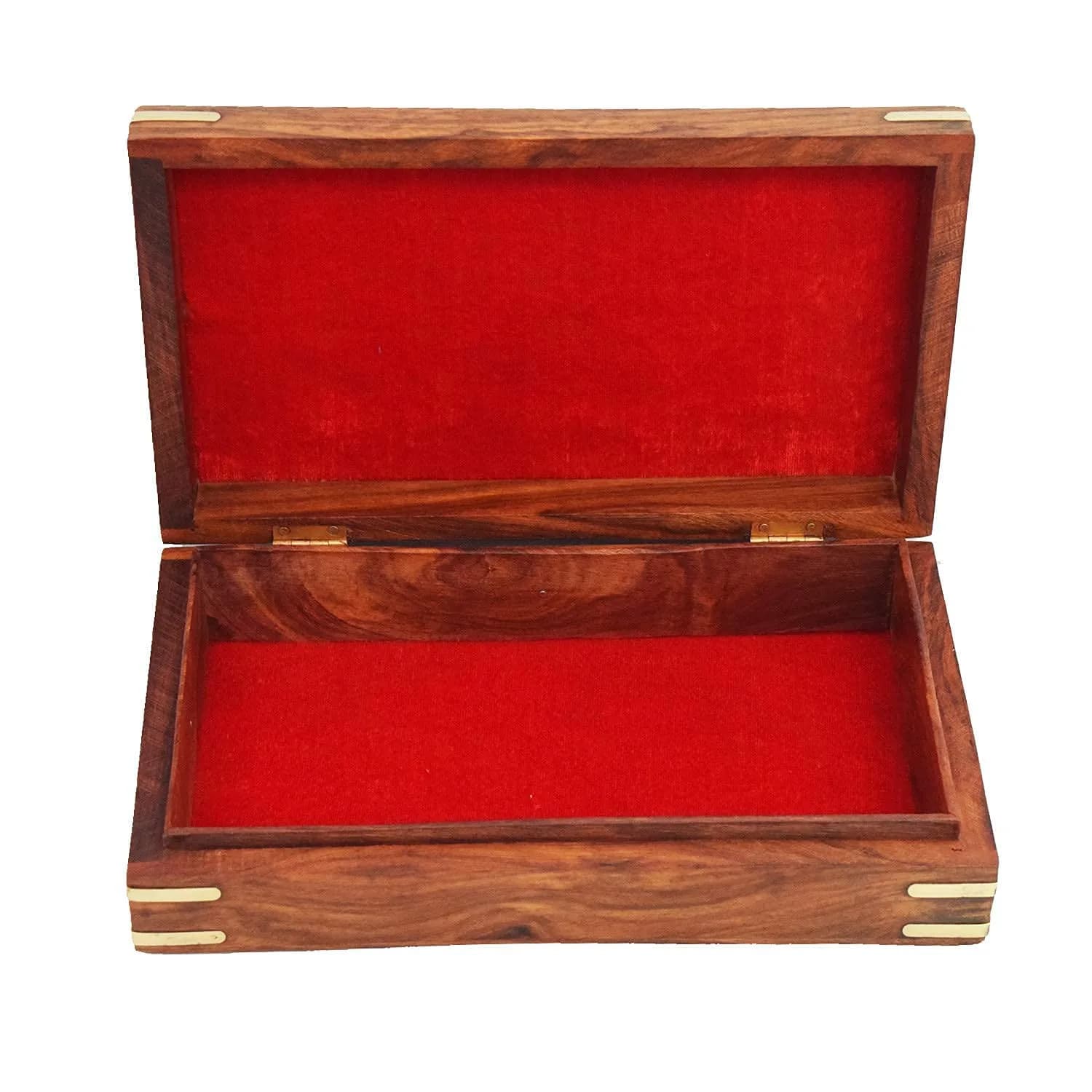 CRAFTCASTLE Handmade Wooden Jewellery Box with Velvet Lining | Elegant Jewel Organizer & Décor Gift 25cm (9.8in) - view 2