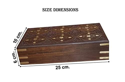 CRAFTCASTLE Handmade Wooden Jewellery Box with Velvet Lining | Elegant Jewel Organizer & Décor Gift 25cm (9.8in) thumbnail 3