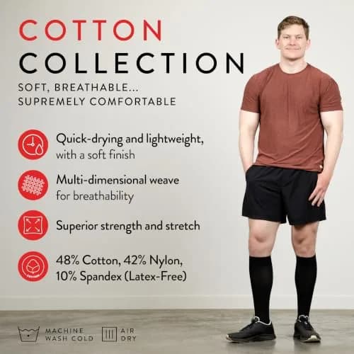 VIM&VIGR 30-40 mmHg Cotton Compression Socks Heathered Navy S/M Wide Calf | Extra Firm Graduated Pressure for Heavy Legs thumbnail 5