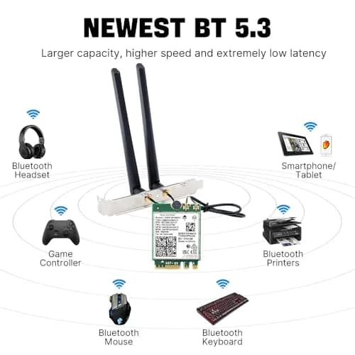 REKONG AX210 WiFi 6E M.2 Desktop Card 5400Mbps 6GHz | High-Speed Wireless Adapter thumbnail 5