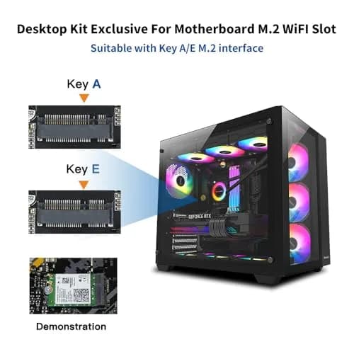 REKONG AX210 WiFi 6E M.2 Desktop Card 5400Mbps 6GHz | High-Speed Wireless Adapter thumbnail 6