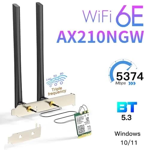 REKONG AX210 WiFi 6E M.2 Desktop Card 5400Mbps 6GHz | High-Speed Wireless Adapter thumbnail 2