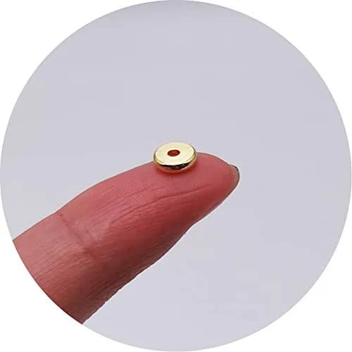 INSPIRELLE 100pcs 6mm Yellow Gold Plated Brass Heishi Beads | Add Sparkle to Designs thumbnail 3