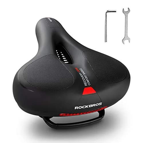 ROCKBROS Women's Bike Saddle Ergonomic Wide Seat Waterproof Cushion | Comfortable, Waterproof & Reflective for Long Rides thumbnail 1