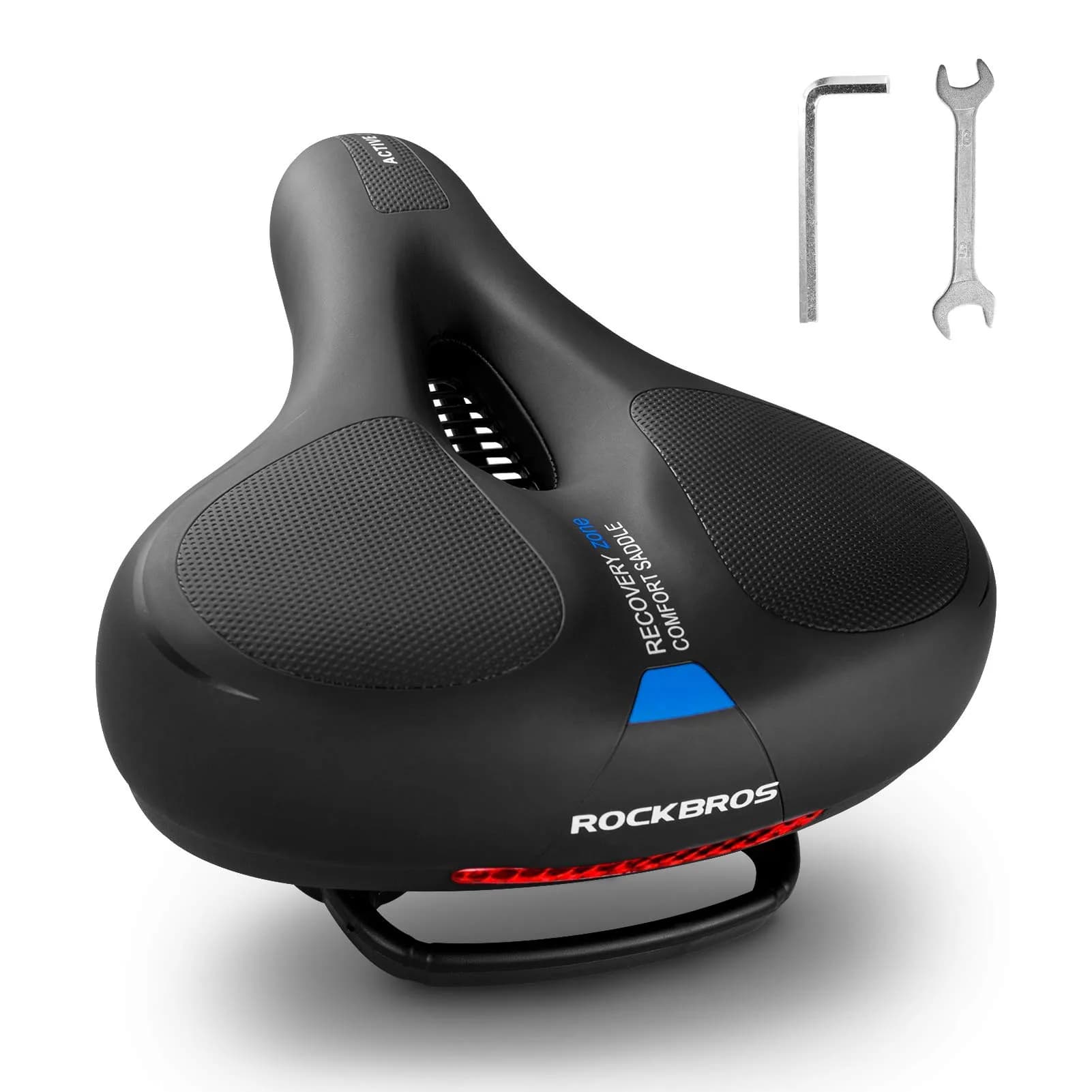 ROCKBROS Bike Seat Cushion Wide Waterproof Soft Foam for Men Women | Dual Shock Absorbing Comfort - main product image