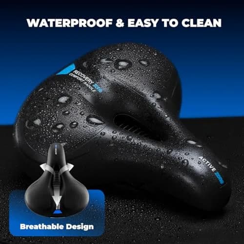 ROCKBROS Bike Seat Cushion Wide Waterproof Soft Foam for Men Women | Dual Shock Absorbing Comfort thumbnail 5