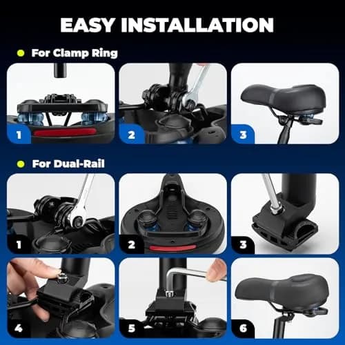 ROCKBROS Bike Seat Cushion Wide Waterproof Soft Foam for Men Women | Dual Shock Absorbing Comfort thumbnail 7