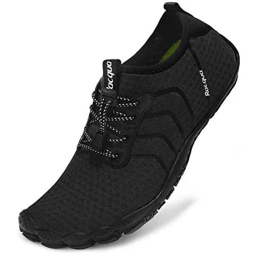 Racqua Water Shoes Quick Dry Barefoot Beach Aqua Sport Swim Surf Pool Hiking Diving Walking for Men Women Black 12 W/11 M | Ultra-light, flexible, quick-dry thumbnail 2