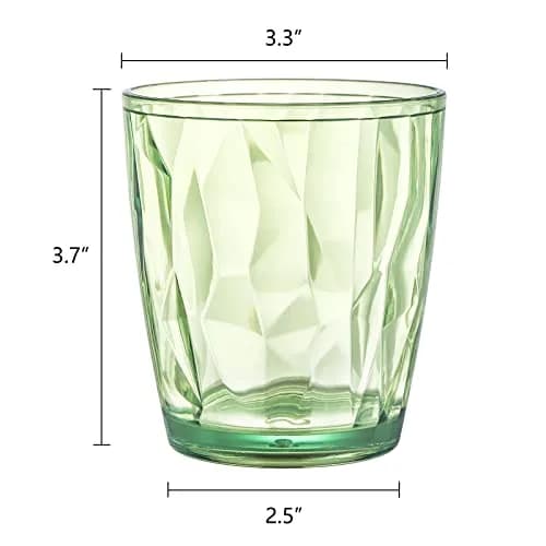 Hedume Set of 6 Premium Plastic Drinking Glasses 10.5 Oz | Stackable, BPA Free, Assorted Colors thumbnail 5
