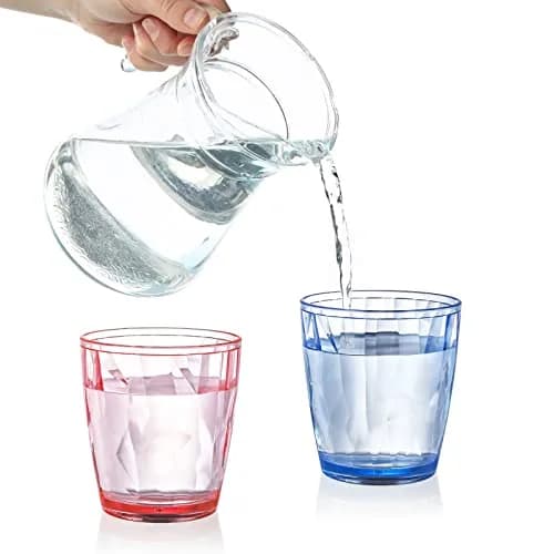 Hedume Set of 6 Premium Plastic Drinking Glasses 10.5 Oz | Stackable, BPA Free, Assorted Colors thumbnail 3