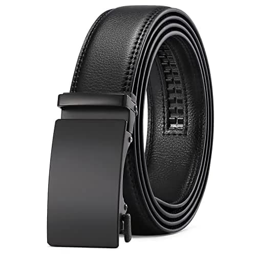 SENDEFN Men's Leather Belt Automatic Ratchet Buckle for Dress Casual | Trim to Fit with Gift Box thumbnail 1
