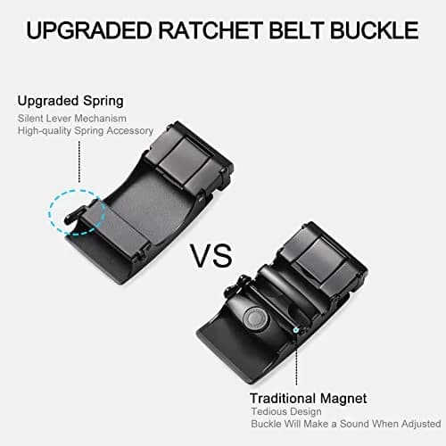 SENDEFN Men's Leather Belt Automatic Ratchet Buckle for Dress Casual | Trim to Fit with Gift Box thumbnail 4