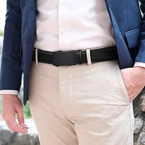 SENDEFN Men's Leather Belt Automatic Ratchet Buckle for Dress Casual | Trim to Fit with Gift Box thumbnail 5