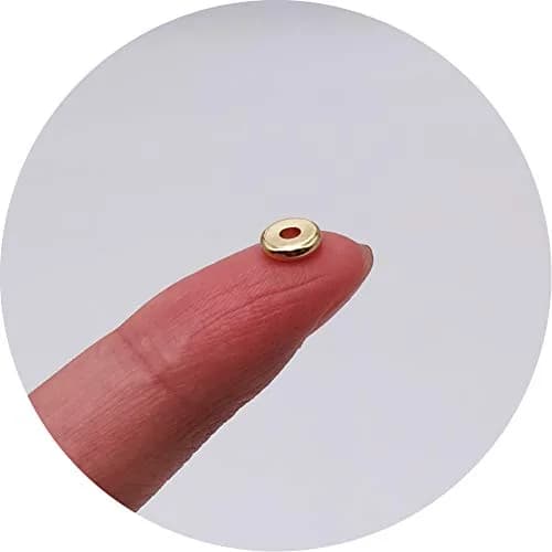 INSPIRELLE Pale Gold Plated Brass Spacer Beads 6mm (100pcs) | Smooth Rondelle Beads for Jewelry Making thumbnail 3