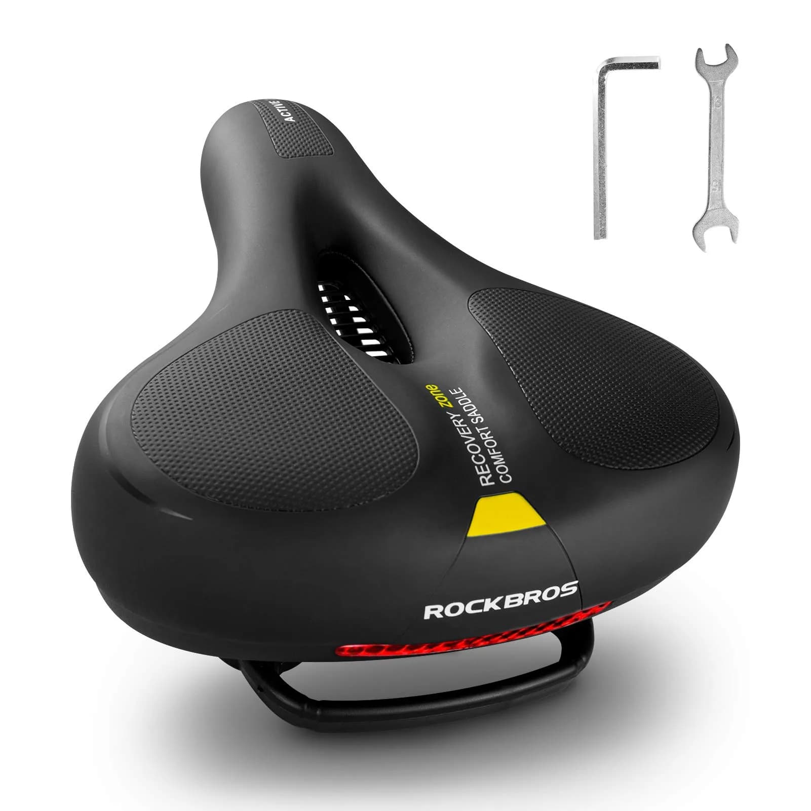 ROCKBROS Bike Seat Cushion Wide Waterproof Soft Bicycle Saddle 26cm x 22cm | Dual Shock Absorbing Comfort