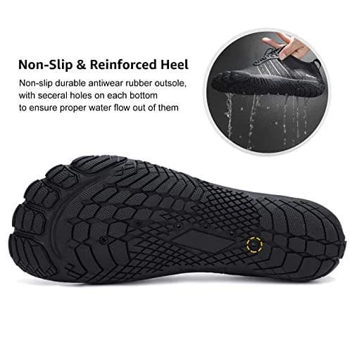 Racqua Water Shoes Quick Dry Barefoot Shoes for Men Women Black 13W/12M | Ultra-Light, Breathable, Non-Slip thumbnail 5