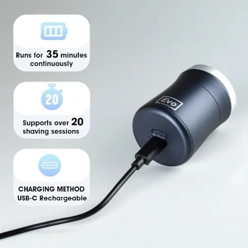 MicroNovelty EVO Shaver Pocket-Size Electric Razor 70g (2.47 oz) | Ultra-Compact Travel Shaver for Men thumbnail 2