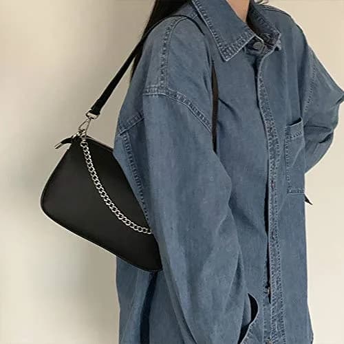 AMHDV Women's 3-in-1 Crossbody Bag with Coin Purse & Chain Handle - Black | 26.4cm (10.4") thumbnail 3