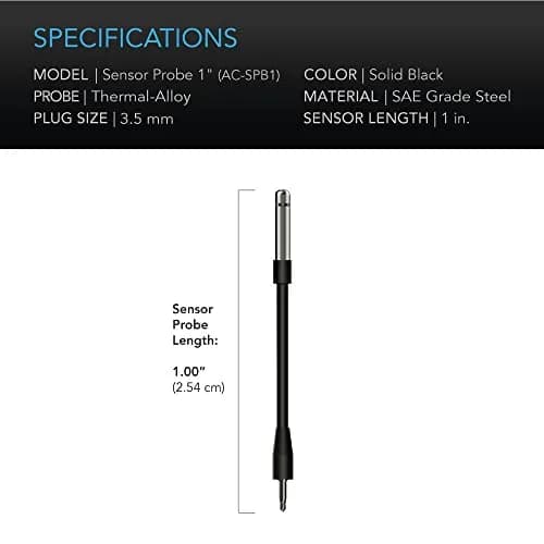 AC Infinity Controller Sensor Probe Stainless Steel 1" Climate Detector | Precise Temp & Humidity Readings thumbnail 5