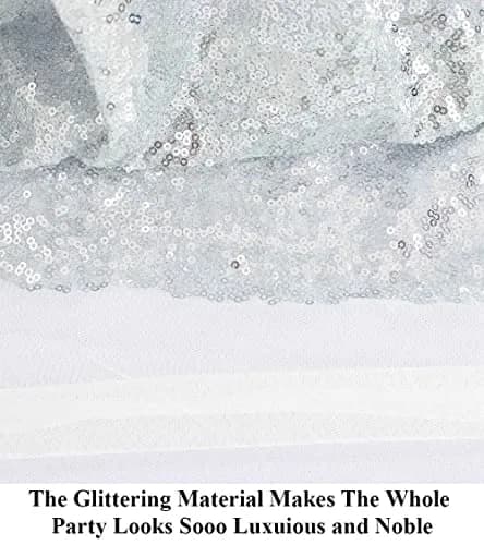 Partisout Sequin Fabric 3mm Glitter Fabrics 1 yard Silver | Sparkly Mermaid Dress Material thumbnail 3