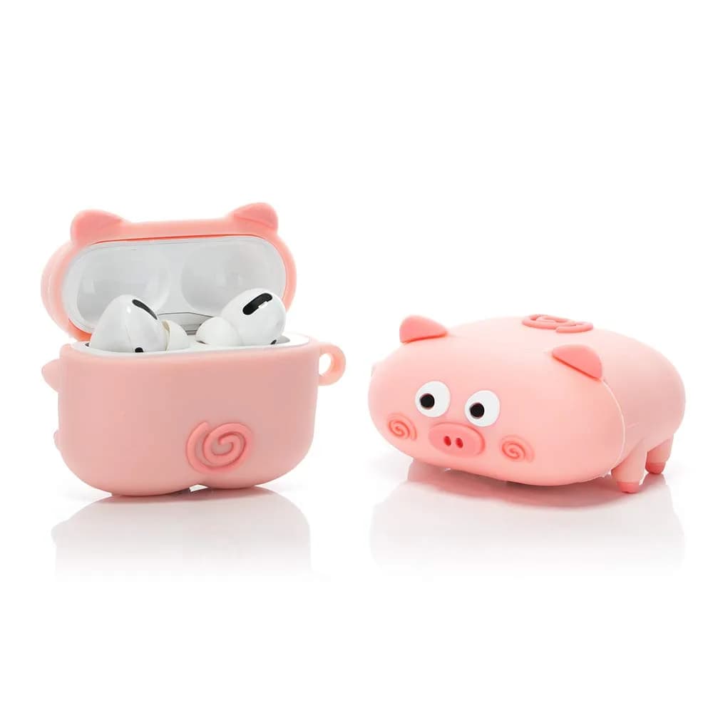 LEWOTE Pink Silicone Case for Apple Airpods Pro & Pro 2 | Cute Animal Pet Cover (Impact Absorbent Elastomers, Impact & Scratch Resistant, 5g) — airpods