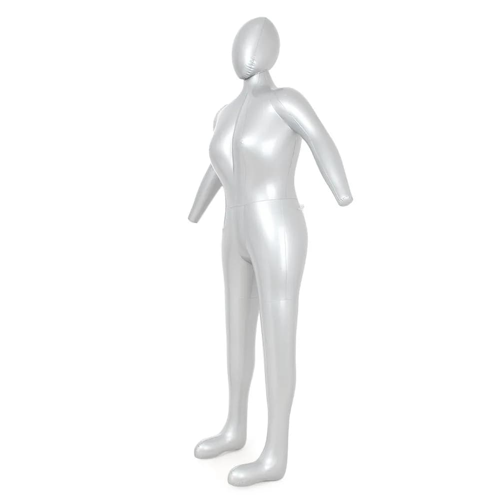 Three T Inflatable Female Full Body Mannequin 165cm (5.4ft) with Arms & Head | Lightweight & Portable Display Form — Flesh