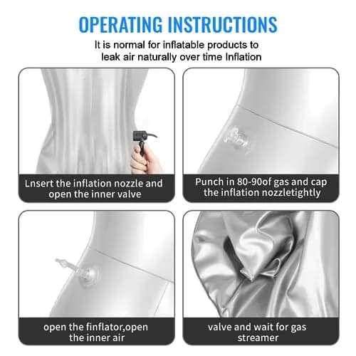 Three T Inflatable Female Full Body Mannequin 165cm (5.4ft) with Arms & Head | Lightweight & Portable Display Form thumbnail 8