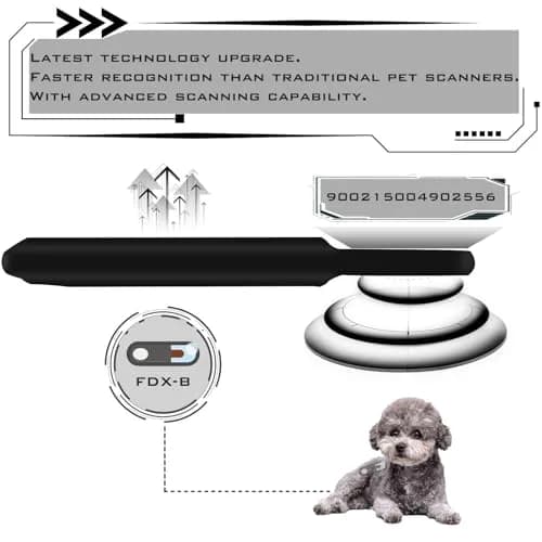 Smoostart Pet Microchip Scanner Black | ISO11784/ISO11785/FDX-B/ID64/EMID Reader with Data Storage & OLED Display thumbnail 2