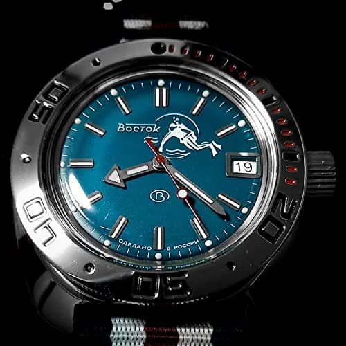 VOSTOK Amphibia 710059 Scuba Dude Automatic Watch 40mm (1.57 in) with Black Nylon Strap thumbnail 3