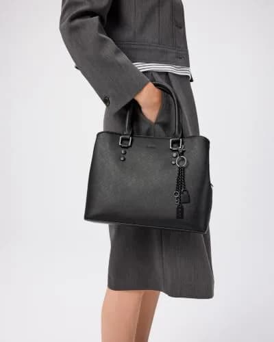 ALDO Legoirii Tote Bag Black Medium | Stylish Faux Leather Handbag with Detachable Strap thumbnail 3