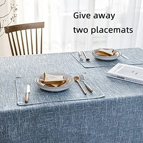 JSFLY Waterproof Linen Tablecloths Rectangle Dining 54"x70" | Durable Water-Resistant Fabric thumbnail 5
