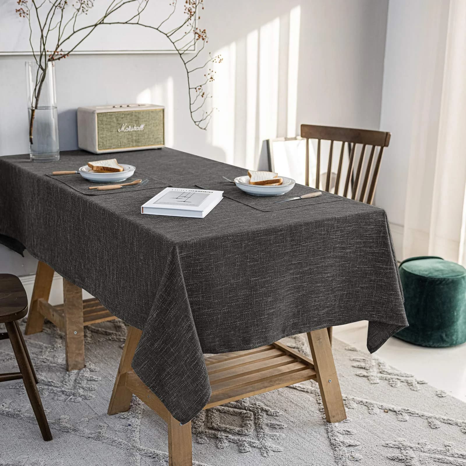 JSFLY Waterproof Linen Tablecloths Rectangle Dining 54"x120" | Waterproof & Easy Care